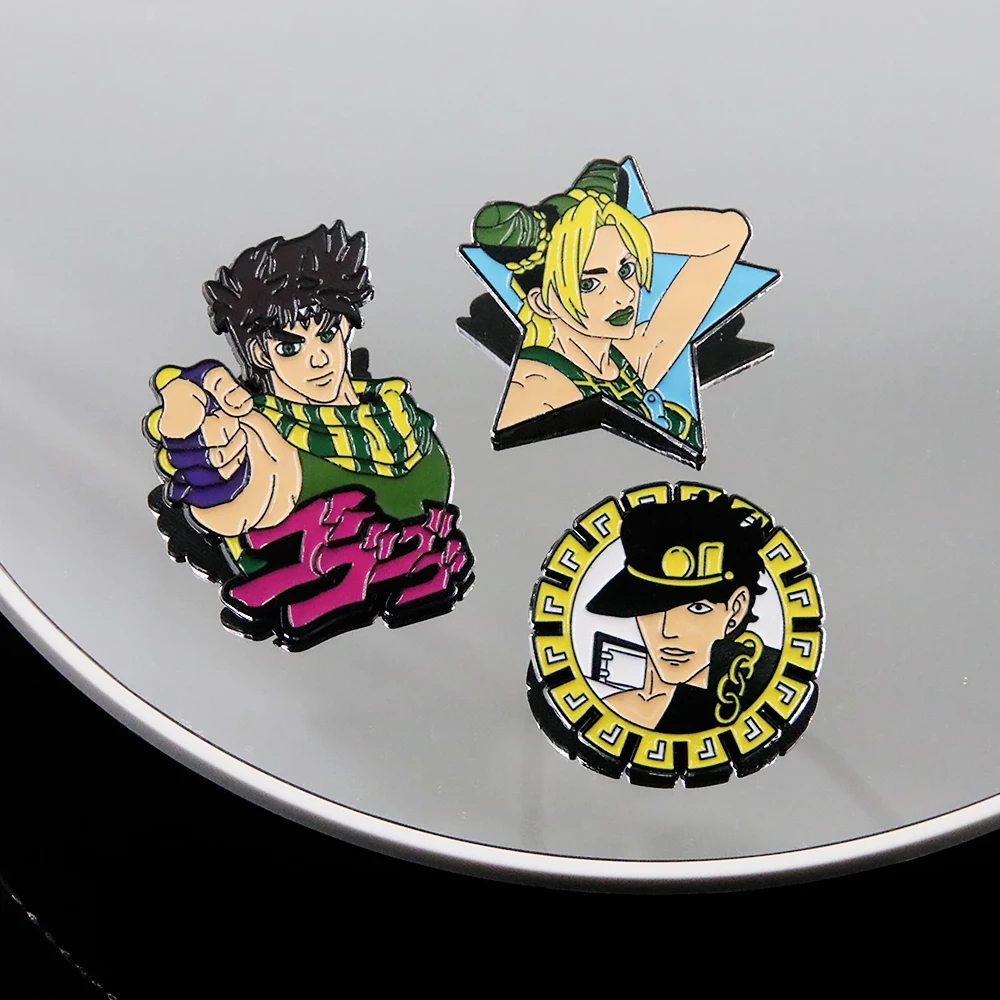 JoJo Bizarre Adventure Pins Brooch Kujo Jotaro Jolyne Figures