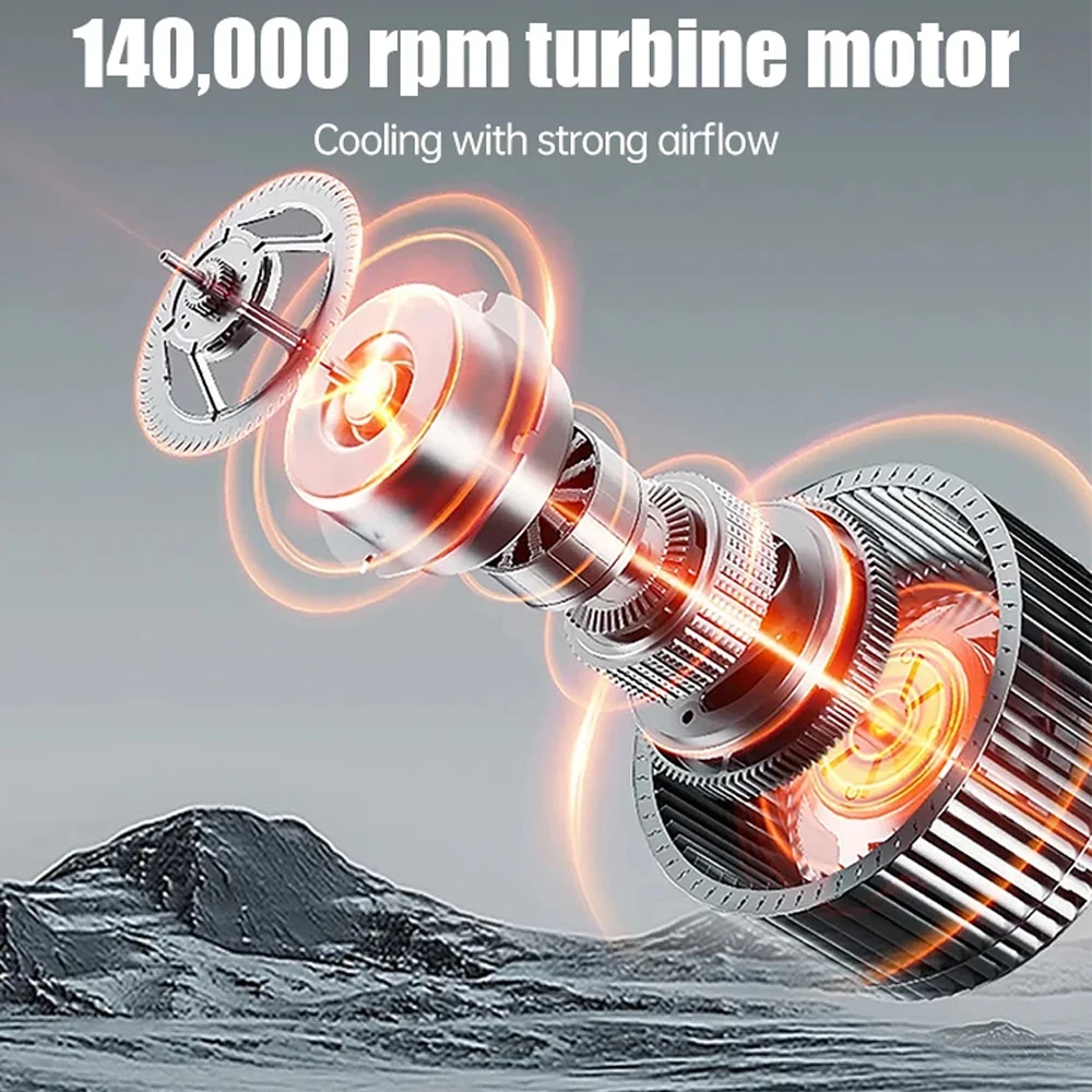 Type-C X6 Violent Fan 140000RPM Powerful Vacuum Dust Cleaner  Fast Charging Strong Winds 53m/s Brushless Turbo Jet Blower 4