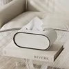 Simple PU Leather Tissue Box Big Thickened Desktop Storage Rack Home Decor Paper Napkin Holder For Office Table Countertop 4