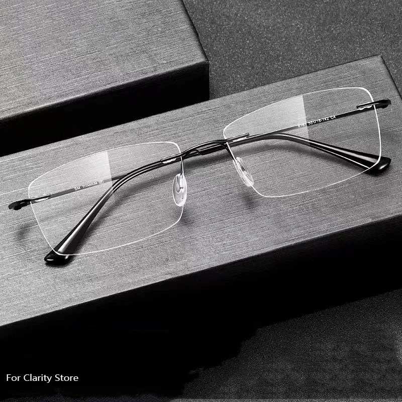 Fashion Business Anti-blue Light Frameless Reading Glasses Women Anti-fatigue Presbyopic Glasses Computer Grade Glasses 2