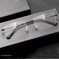 Fashion Business Anti-blue Light Frameless Reading Glasses Women Anti-fatigue Presbyopic Glasses Computer Grade Glasses 2