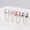 1PC Surgical Steel CZ Gem Ear Tragus Cartilage Piercing Zircon Dangle Chain Earring Conch Ear Stud Helix Piercing Body  Jewelry 3
