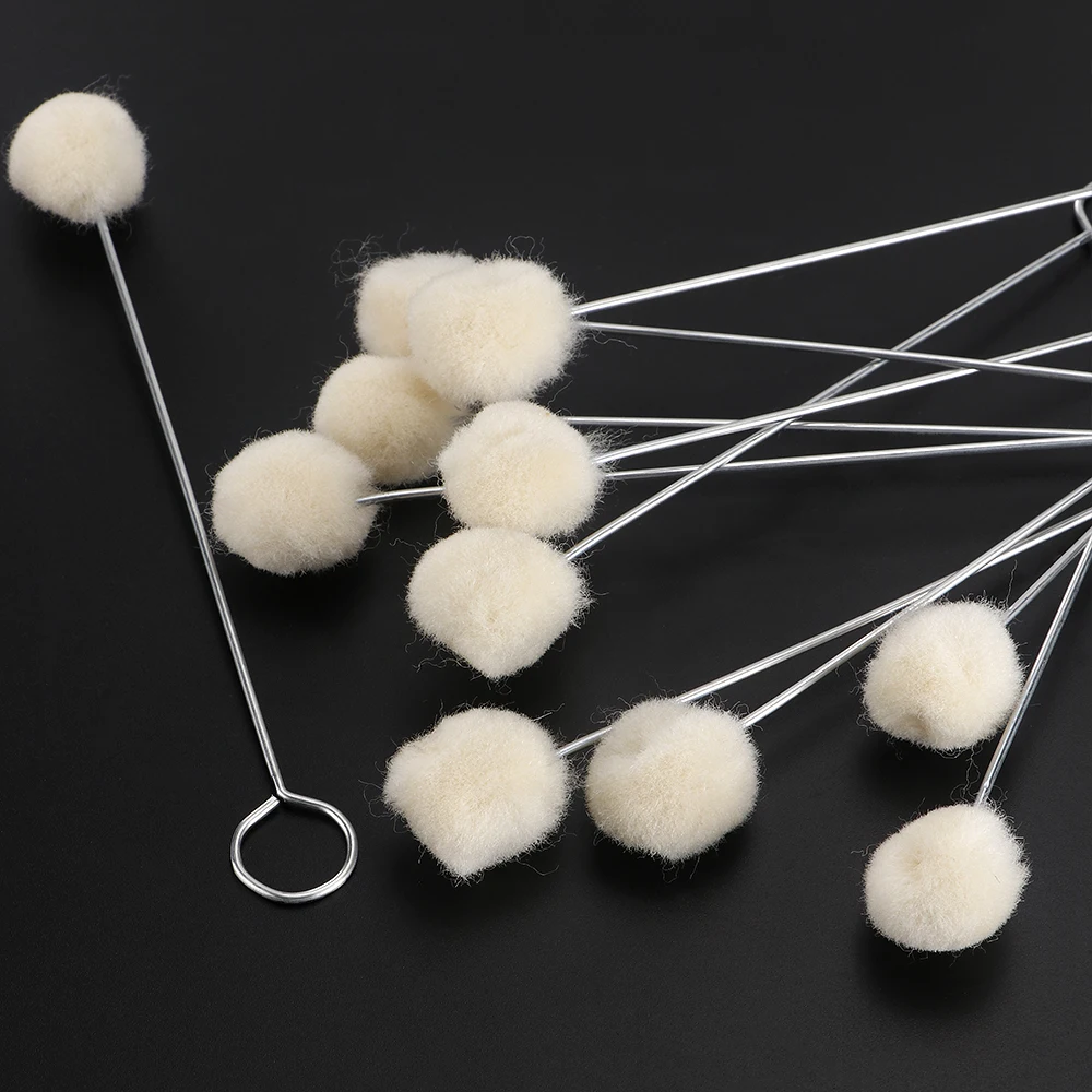 Leather Tools Leather Craft Tool Kit Leather Craft Tools Leather Craft Tool 20pcs Wool Daubers Leather Dye Tool with Metal Handle Leathercraft Dye Applicator Brush DIY Leather Craft Glue Spreading Tools