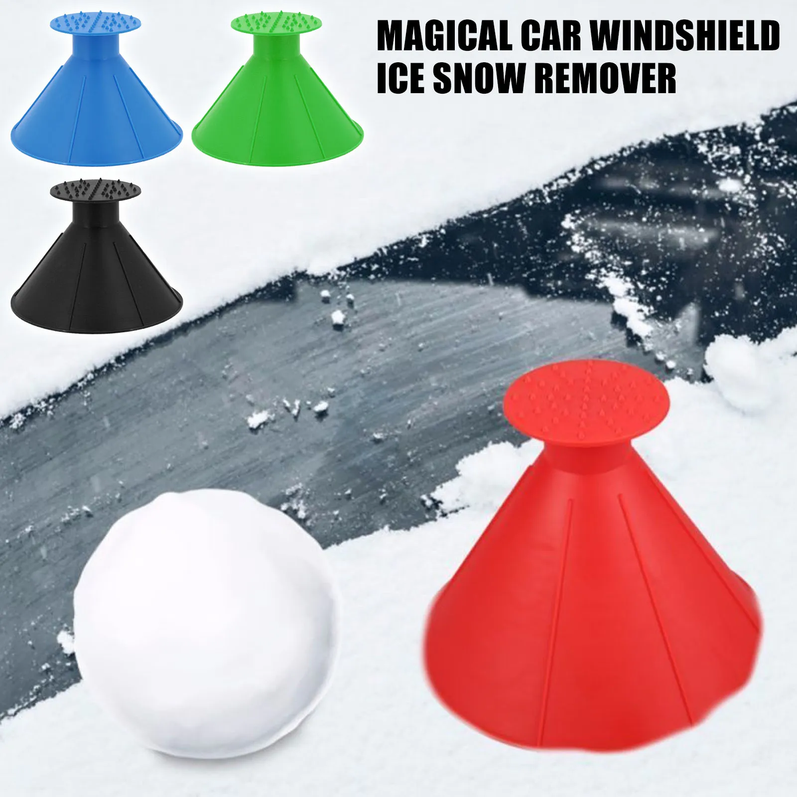 Car Magic Snow Remover Ice Scraper Window Windshield Oil Funnel Shovel Window Scrapers Deicing Cone Ice Scraper Snow Shovel