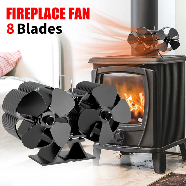 Double Head Flower Shaped Twin Thermal Power Fireplace Fan Log Wood Burner  Eco-fan Quiet Efficient Heat Distribution - AliExpress
