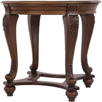 T499-6 Round End Table, 0, Dark Brown 1