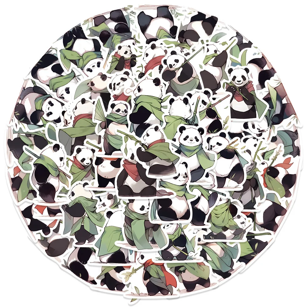 

10/30/54PCS Chinese Style Panda Heroes Sticker DIY Phone Laptop Luggage Skateboard Graffiti Decals Fun for Kid Toy
