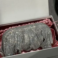 Shiny Silver Rhinestone Clutch Bags Women 2023 Luxury Designer Trending Boutique Folds Crystal Purses and Handbags Wedding Party - Image 6