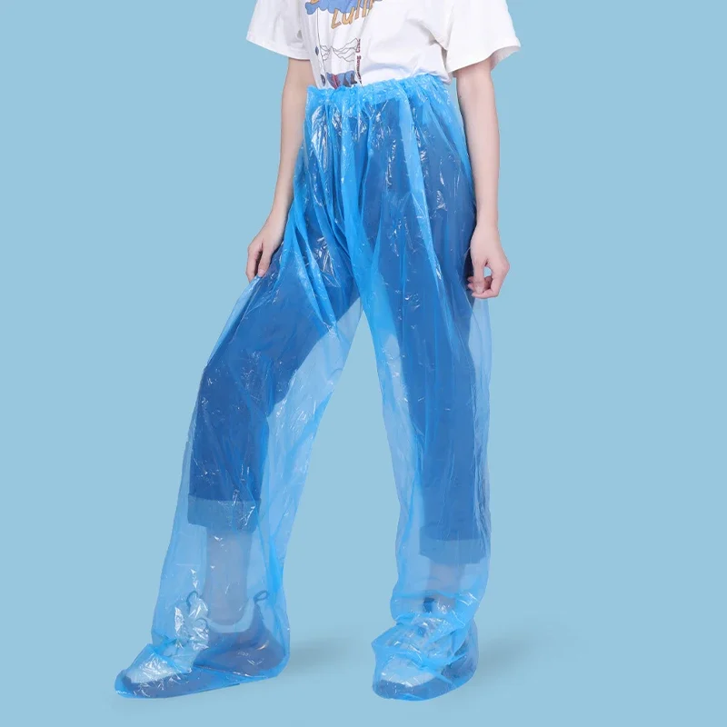 5/1PCS Disposable Raincoat Pants Portable Splash Proof Split Raincoat Outdoor Travel Drifting Cycling Feet-wrapped Rain Pants