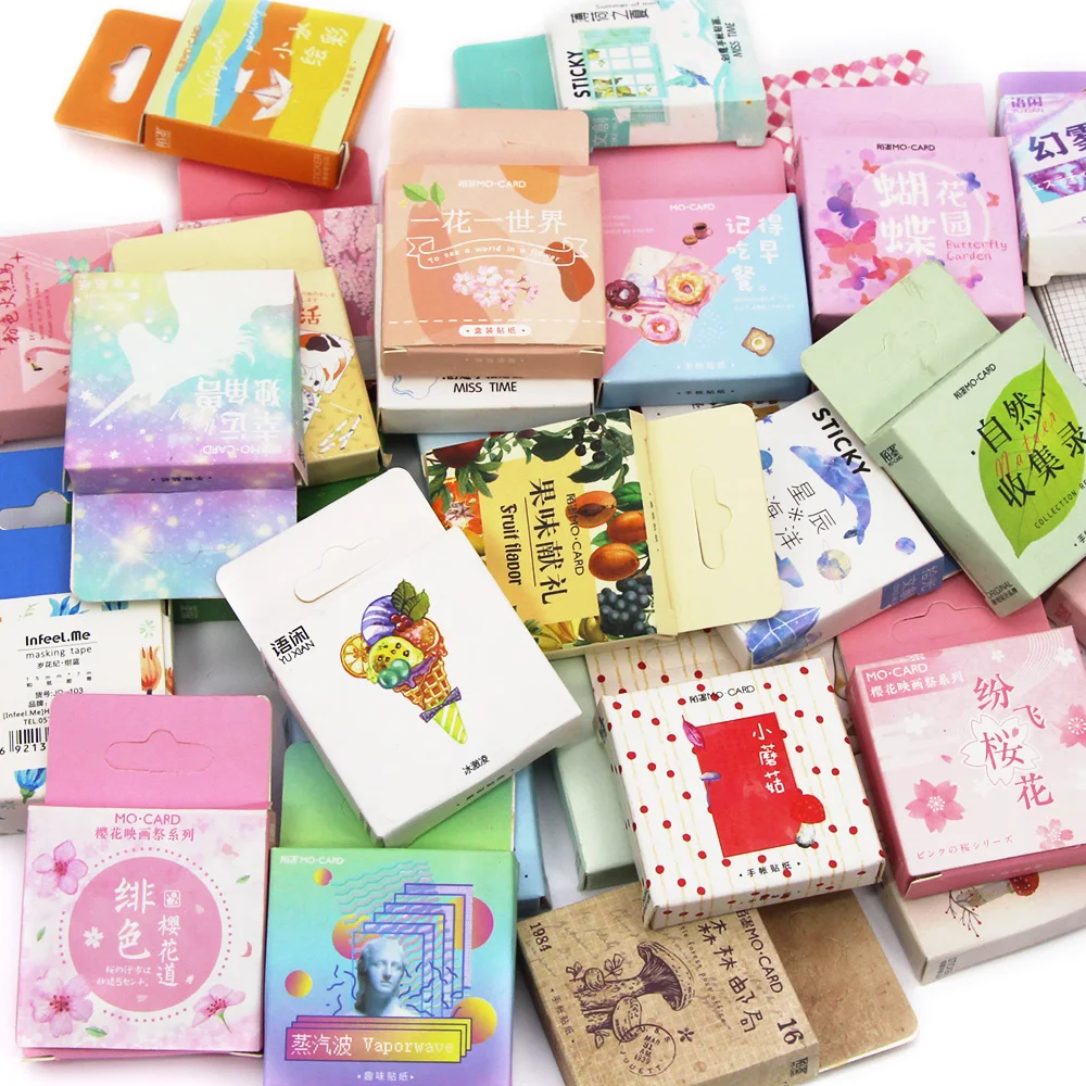 15/20/35boxes bulksale sticker set Randomly Paper Stickers Aesthetic Vintage Kawaii Scrapbooking Sticker for Kids Diary Planner