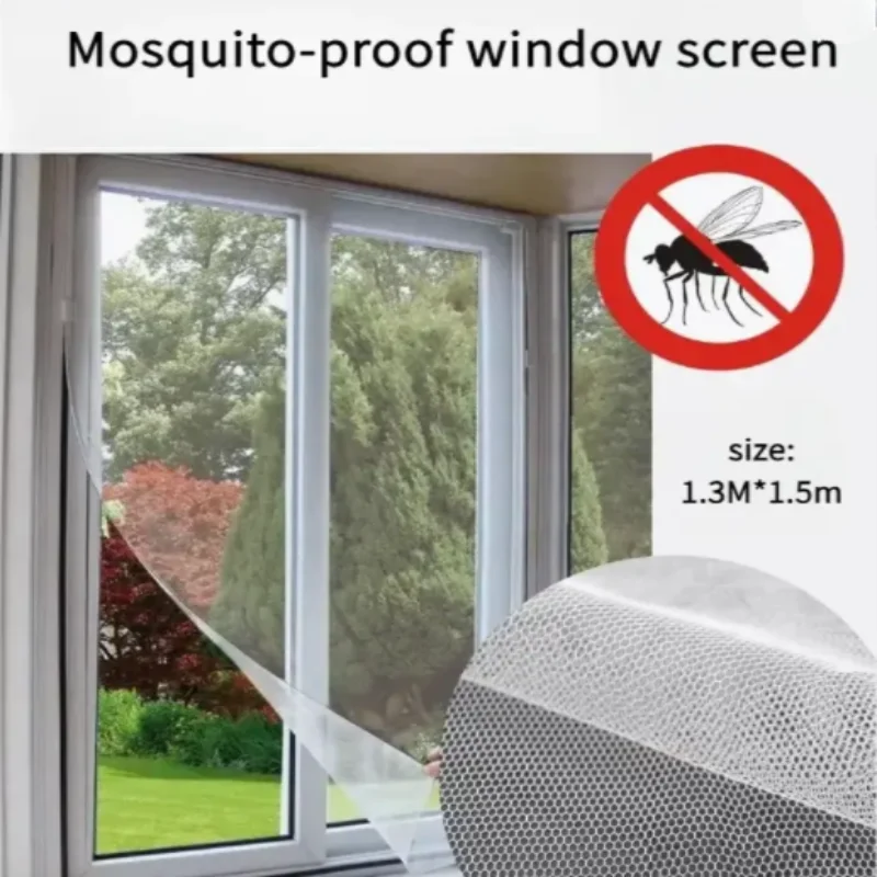 Fly Mosquito Window Net Adhesive Mesh Curtains Kitchen Windows Home Protector