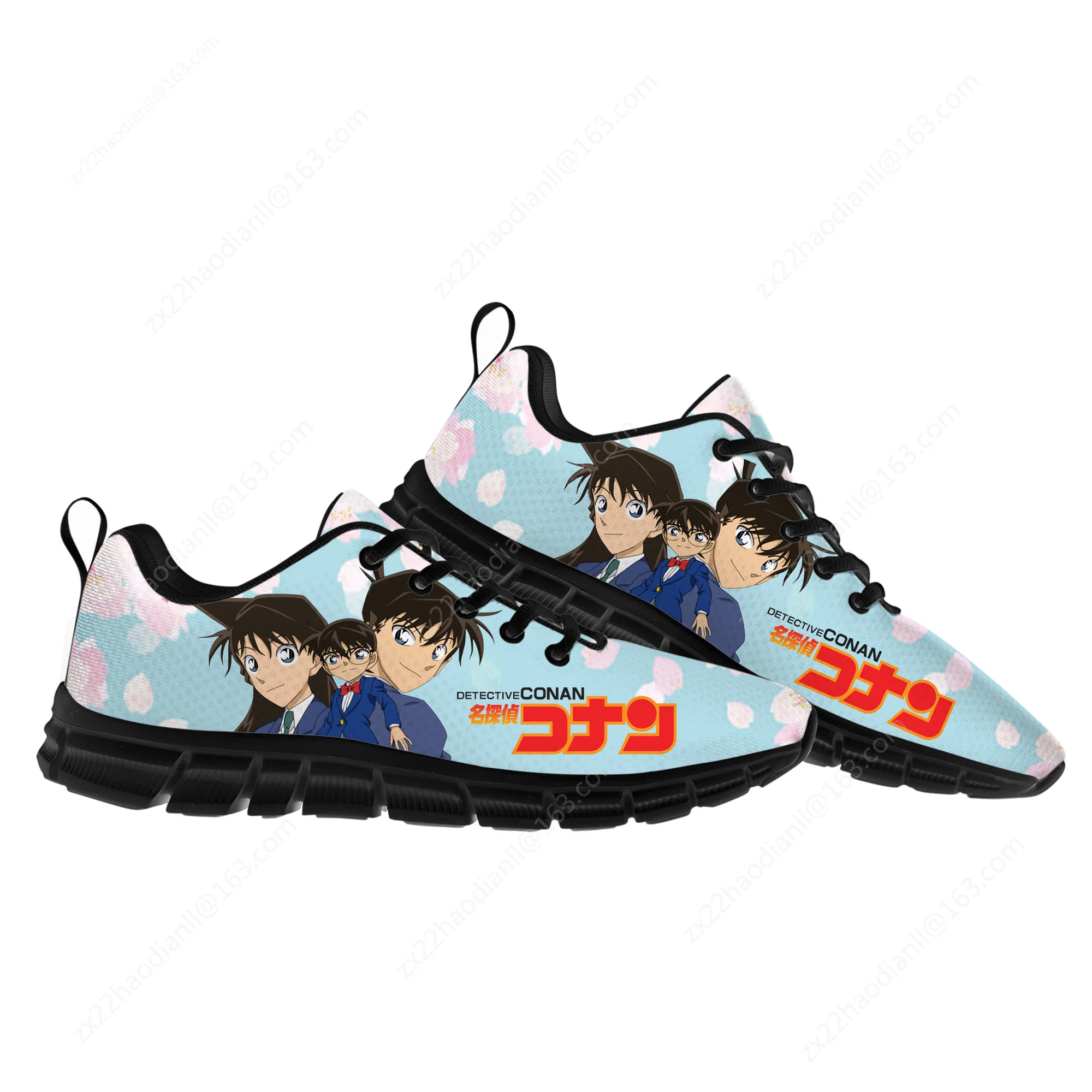 Detective Conan Cartoon Sports Shoes Mens Womens Teenager Kids Children Sneakers Custom High Quality Couple Black Casual Shoe