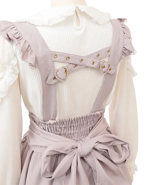 Japanese Liz Mine Mass Production Detachable Suspender Skirt Spring and Autumn Heart Cross Suspender Back Bow Straps Skirt 5