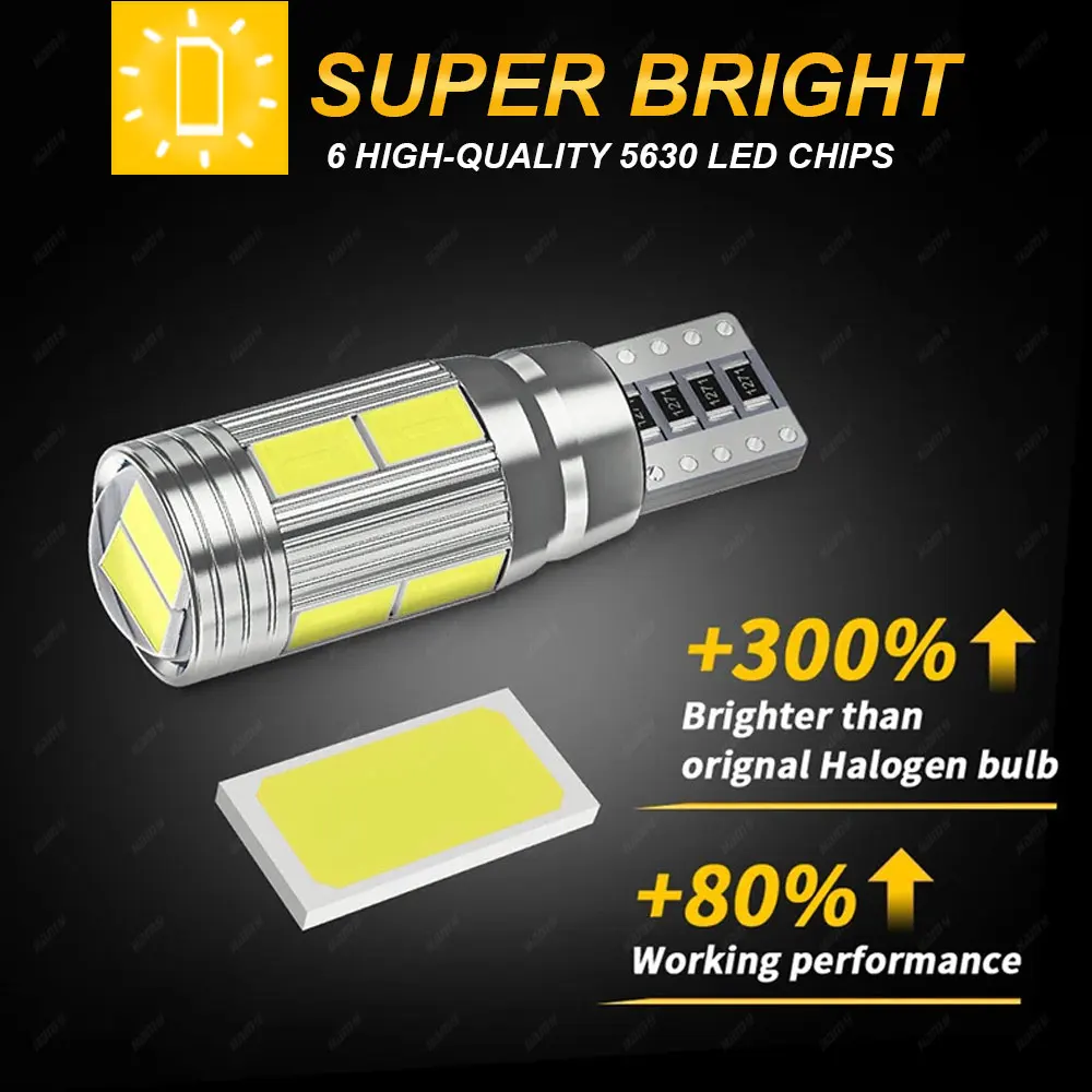 ڵ LED ȣ 194 LED ,  , 12V 10SMD, 6500K ȭƮ  ̵ Ʈũ ȣ , T10 W5W, 2 