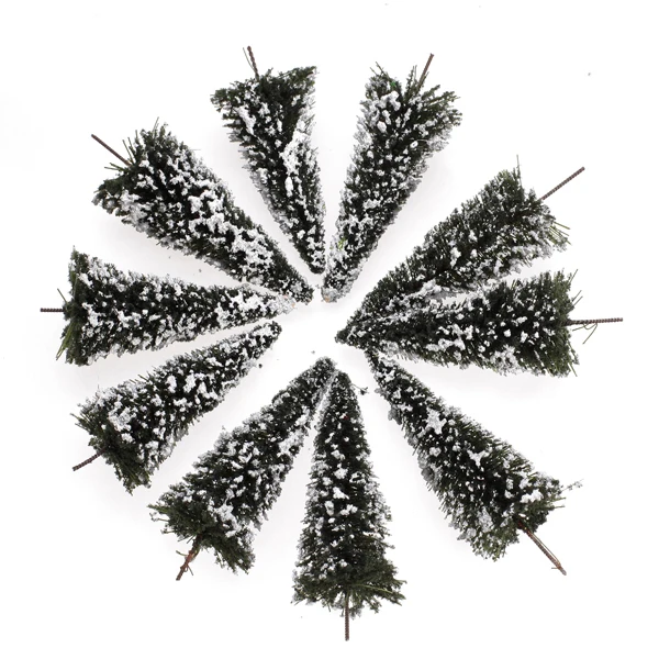 10pcs Model Pine Trees Miniature White Snow Trees Winter Forest Train Railway War Game Layout Landscape Diorama Scenery OO Scale 5