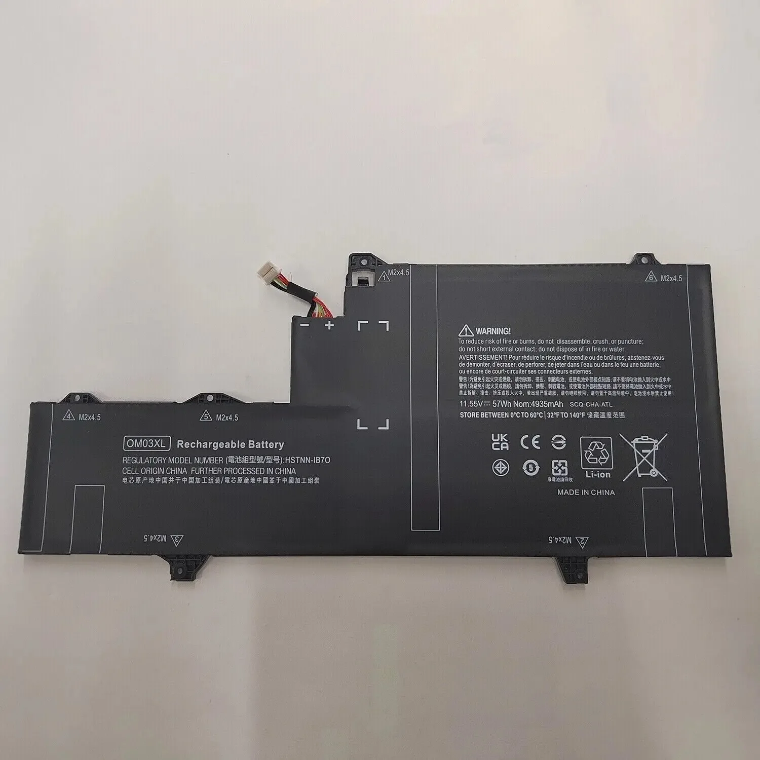 Batteria Om03Xl Per Hp Elitebook X360 1030 G2 863167-1B1 863280-855 Hstnn-Ib70