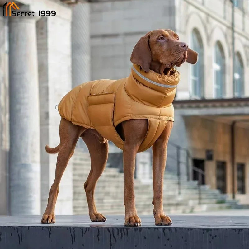 Pet Jacket Winter Warm Dog Clothes Thick Reflective Snowsuit Pet Dog Down Jacket for Large Breed Dogs Parkas Clothing for Whippet Greyhound
