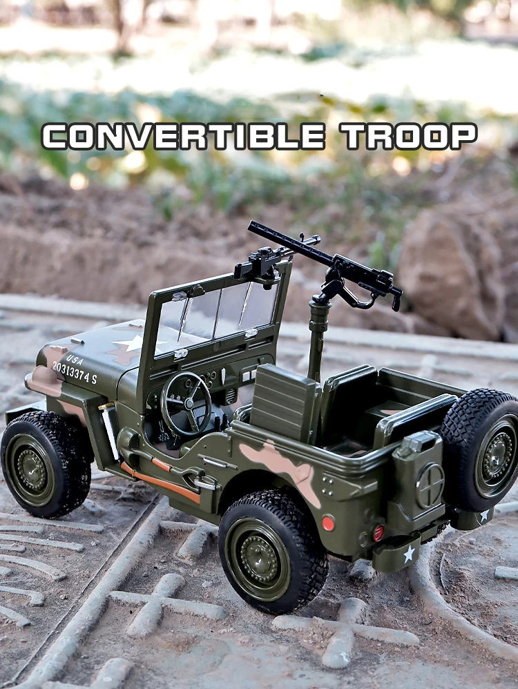 Willys GP Askeri Jeep Off-road 1:18 Ölçekli 