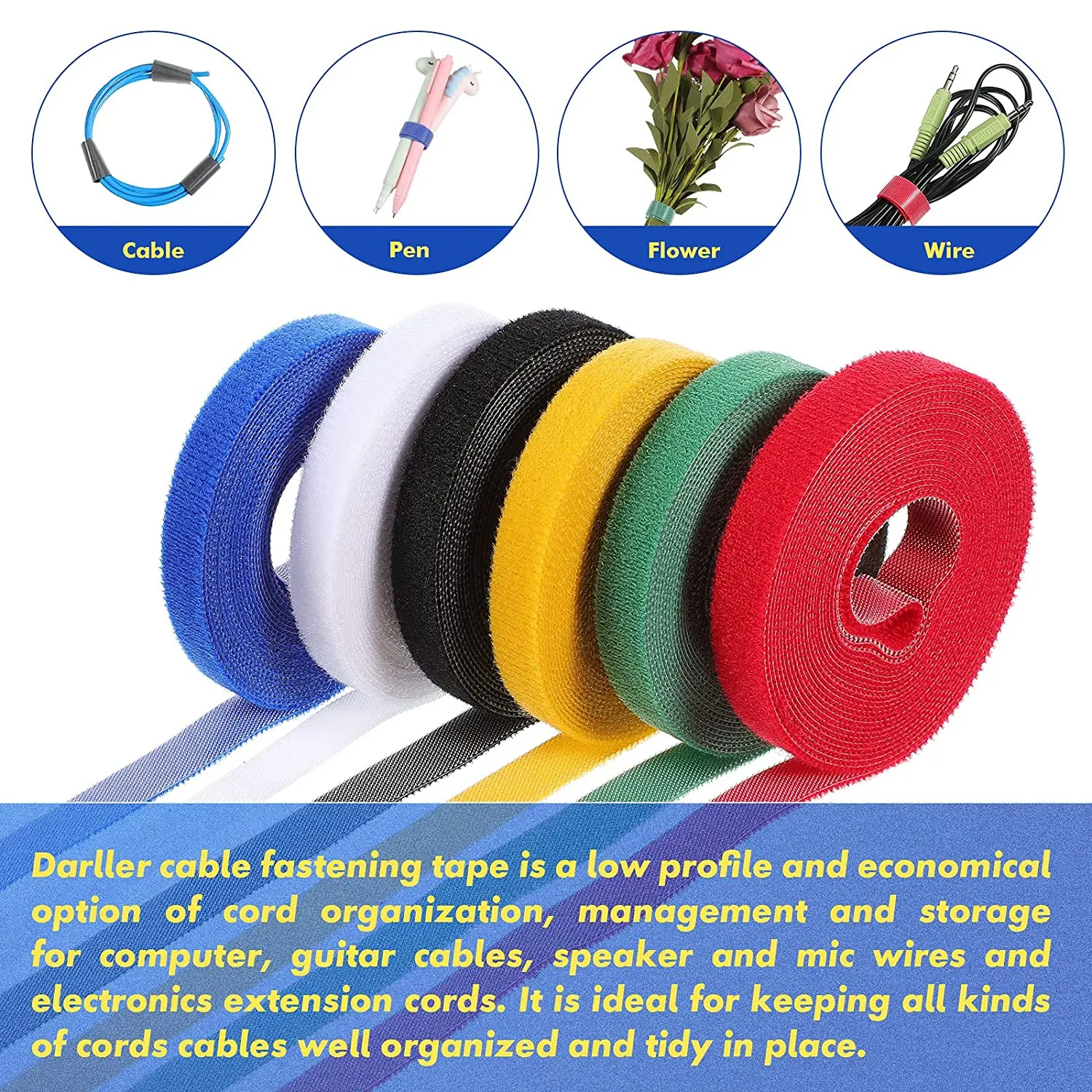 5M/Roll Velcro Strips with Adhesive Fastener Tape Cable Ties Reusable  Double Side Hook Loop Cable Tie Wires Management Straps - AliExpress