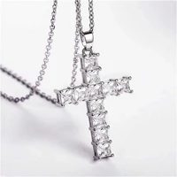 Fashion Necklaces Men Female Pendants Gold Multi Color Crystal Jesus Cross Pendant for Women Necklace Party Leisure Time Jewelry 4