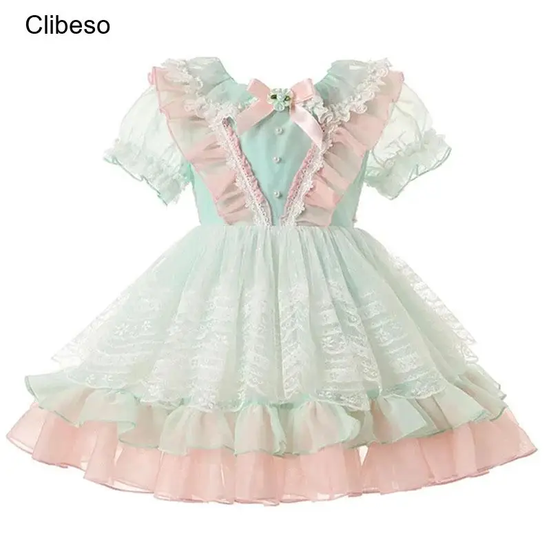 

2024 Clibeso Children's Spring Spanish Princess Lolita Dress for Kids Girls Birthday Party Dresses Celebration Infant Clothes