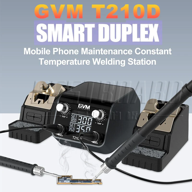 GVM T210D 납땜 스테이션, T210 핸들 포함, 전문 휴대폰 수리, 휴대폰 PCB IC SMD 수리 납땜 도구