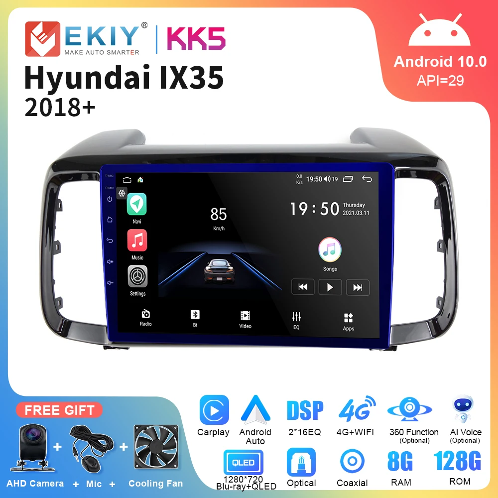 

EKIY KK5 Автомобильное радио 2Din Android 10 экран CarPlay для Hyundai IX35 2018+ Автомобильный мультимедийный видеоплеер Автоматическая навигация GPS стерео