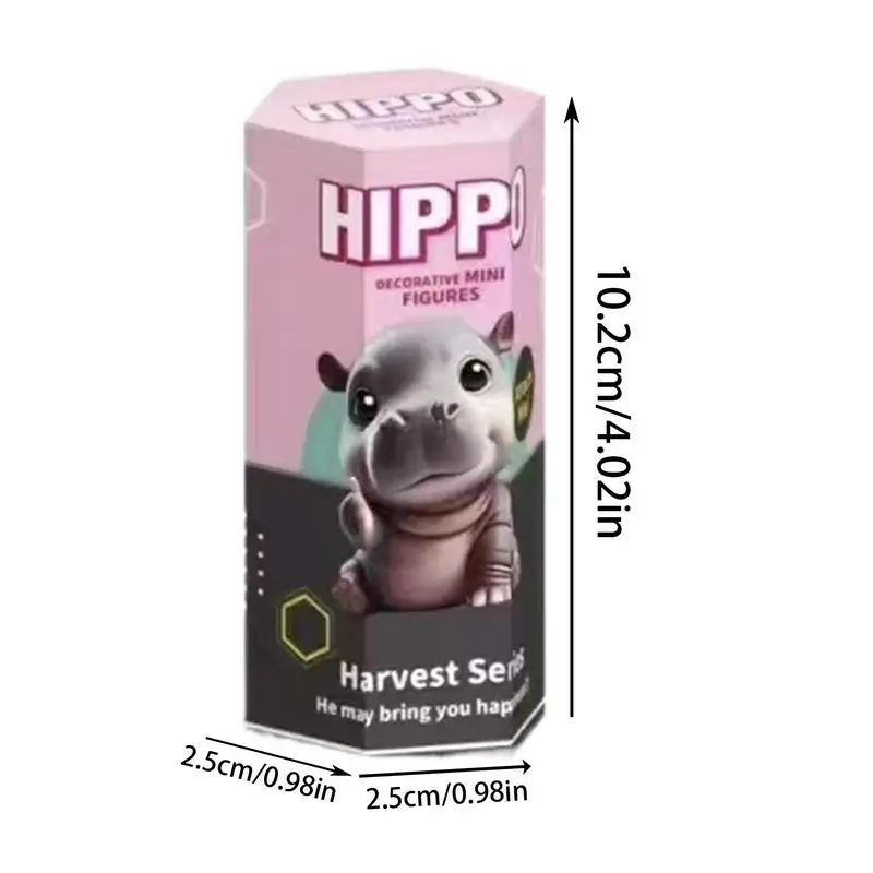 Cute Hippo Figurines MooDengBaby Hippo Sculpture Phone Computer Desktop Decoration Portable MooDengHippo Statue