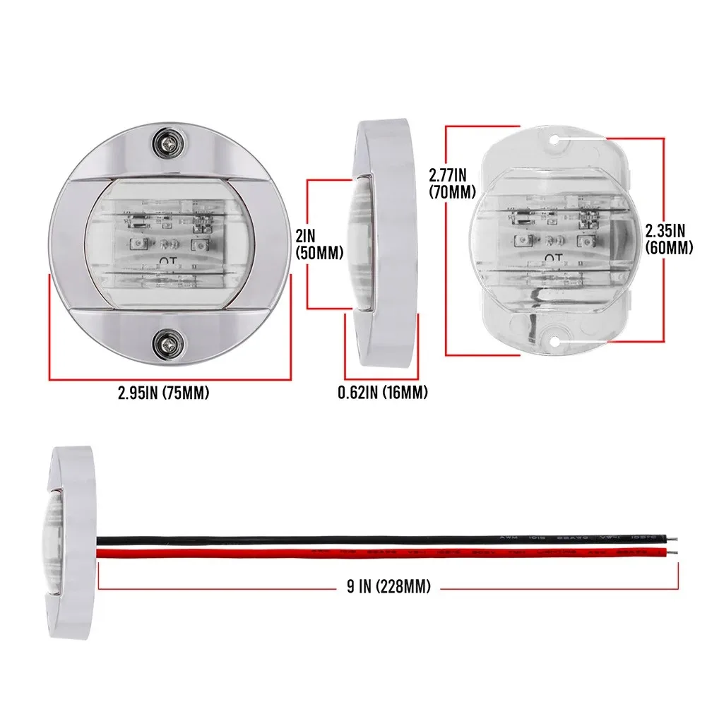 Marine Boat Lights 1-4pcs Marine Boat LED Deck Courtesy Lights Waterproof Stern Transom Lamp