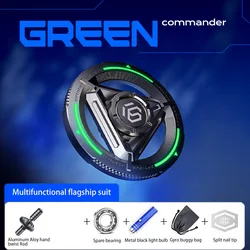 Metal Fidget Spinner Desk Toy - Antistress Gyroscope (Green - Multifunction)