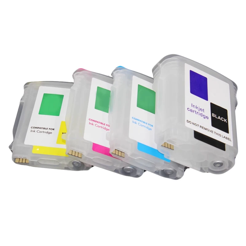 HP Designjet 111 프린터 HP111 과 호환되는 칩 포함 빈 리필 잉크 카트리지, HP82 HP11 용 잉크 카트리지, 4 색 82 11