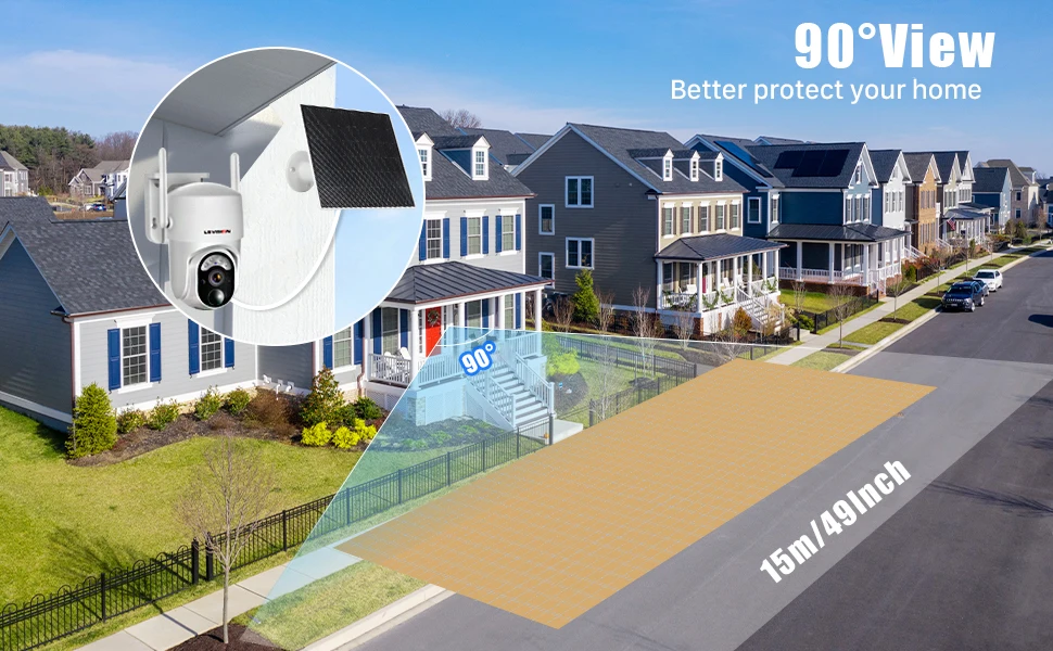 LS VISION 4MP Solar Wireless Security Camera Outdoor Solar Monitor Camera Night