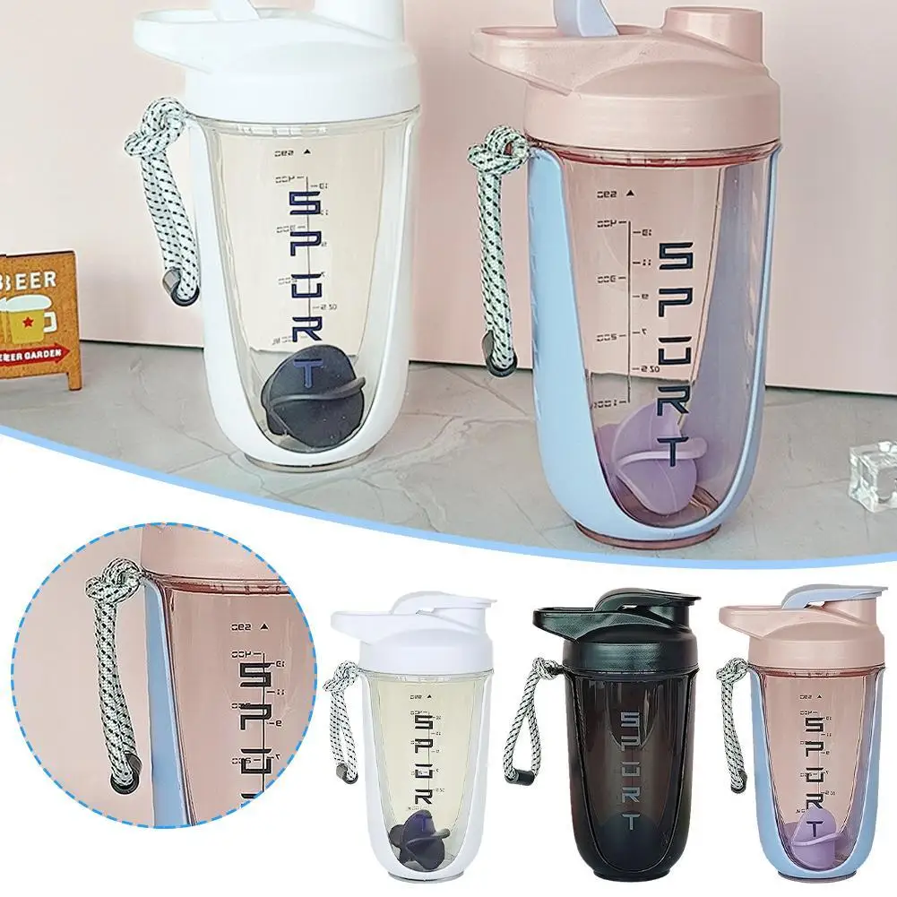 

590ML Protein Powder Milk Shake Cup Sports Fitness Portable Water Bottle Protein Shake Stirring Cup Whey Mixing Glass Leakproof
