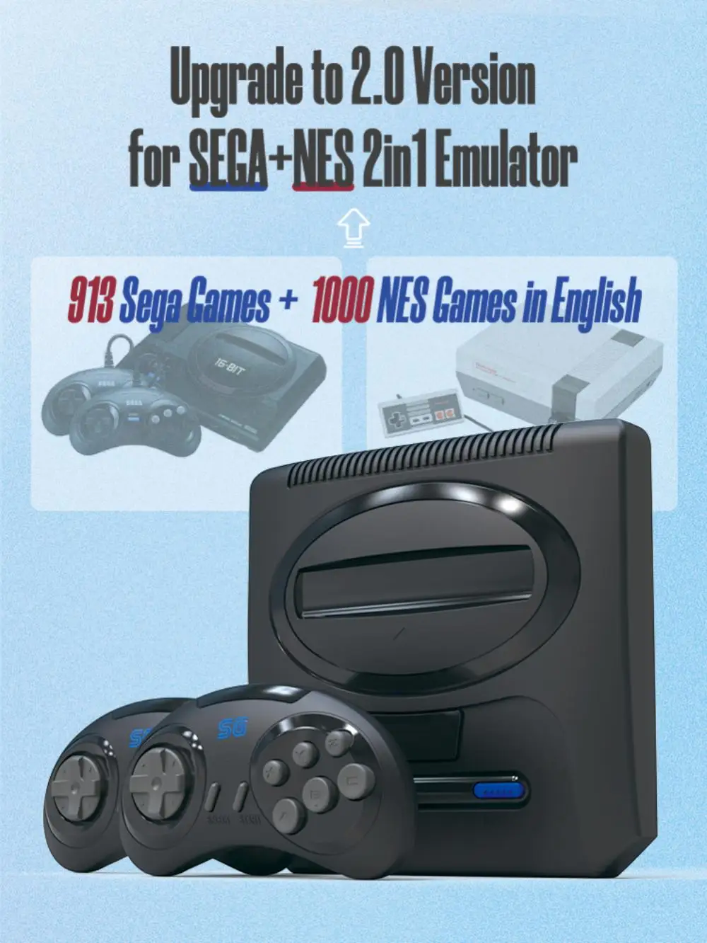Console ARCADE SEGA MEGADRIVE MÉGA DRIVE joystick 26 jeux H&B SM 2708