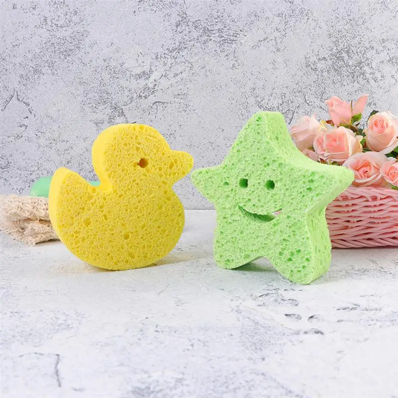 3 Pcs Children's Bath Sponge Sponges Body Wash Bathing Cute Frosted Wood Pulp Baby Shower Wood Pulp Cellulose Scrubber for Tools 3
