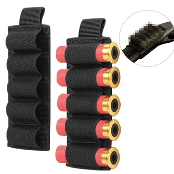 Porta Cartucce da Caccia 12GA con 5 Scomparti, Custodia Separata per Munizioni con Chiusura a Strappo, Accessorio per Caccia e Tiro
