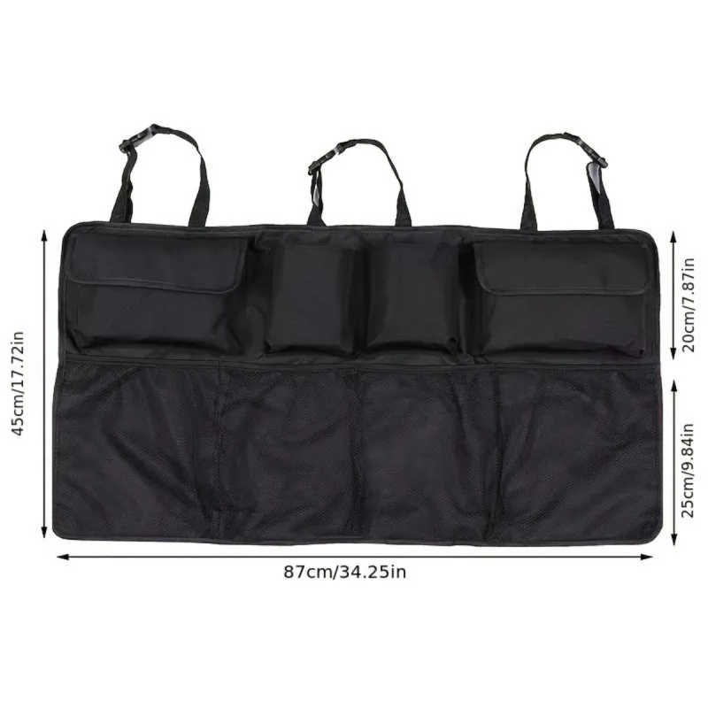 1/2pcs 트렁크 정리함 옥스포드 천 자동차 보관 가방 조절 가능한 스트랩이 있는 대용량 잡화 가방