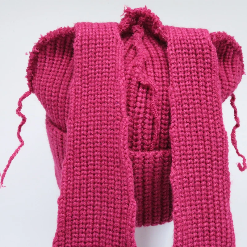 Winterwarme, gestrickte Bombermütze mit langen Hasenohren und Fuchsmotiv für Damen, Herren, Jungen und Mädchen, süße Hasenohren-Häkelmütze, Hip-Ho – Detail 37