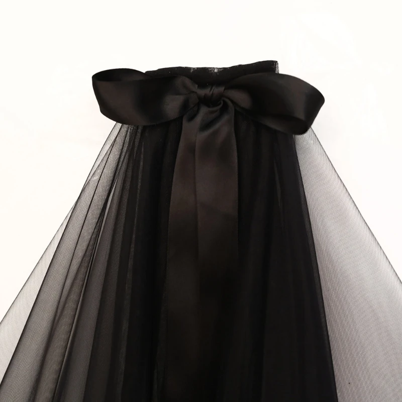 Bowknot 신부 베일과 로맨틱 웨딩 신부 베일 짧은 Tulle 베일 여성을위한 웨딩 헤어 액세서리 신부 들러리 Dropship