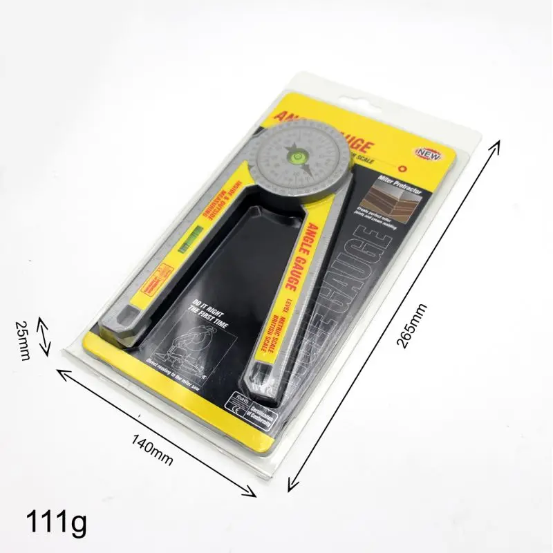 360 Degree Miter Saw Protractor High Accuracy Angle Finder Goniometer Measuring Ruler Tool R7UA