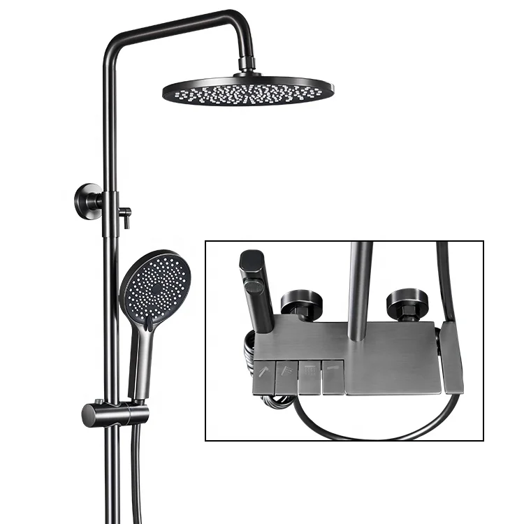 

Rain Shower System remote control multicolor change LED Thermostatic Diverter Valve