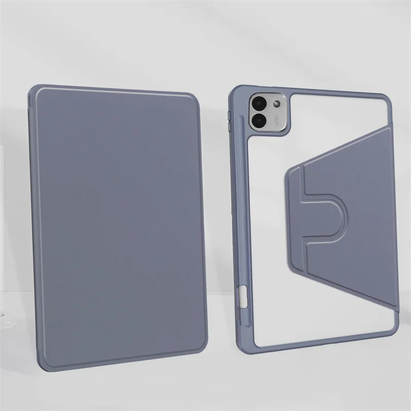 360° Rotating Acrylic Transparent Hard Case with Pencil Holder