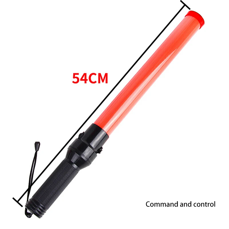 54cm Outdoor LED Red Flashing Light Road Traffic Signal Warning Plasitc Wand Police Ref Baton Safety Command Tool