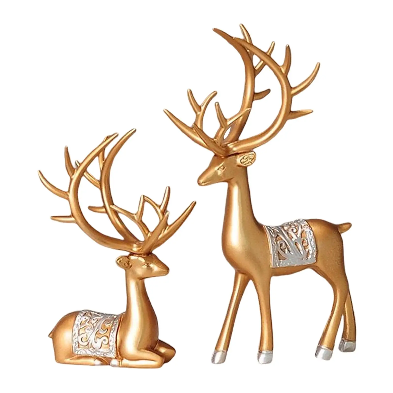 2PCS Reindeer Lover Statues – Elegant Deer Sculptures for Bedroom, Living Room, or Birthday Gift Décor 4