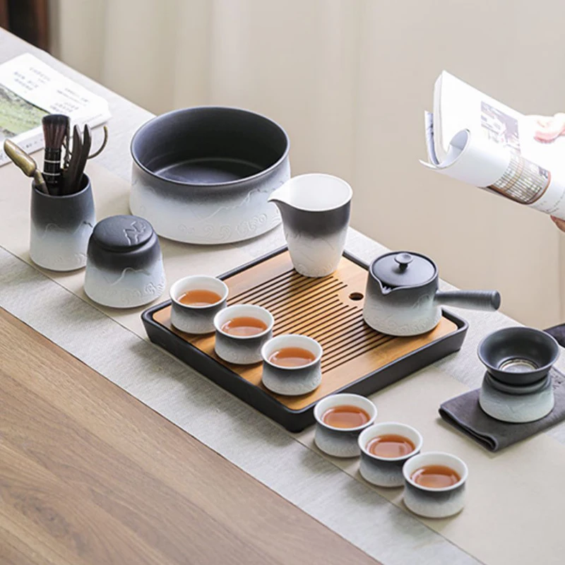 

Ceremony Infuser Tea Set Cup Porcelain Japanese Tea Set Traditional Tray Afternoon Service Tazas De Te Tea Accessories WSW40XP