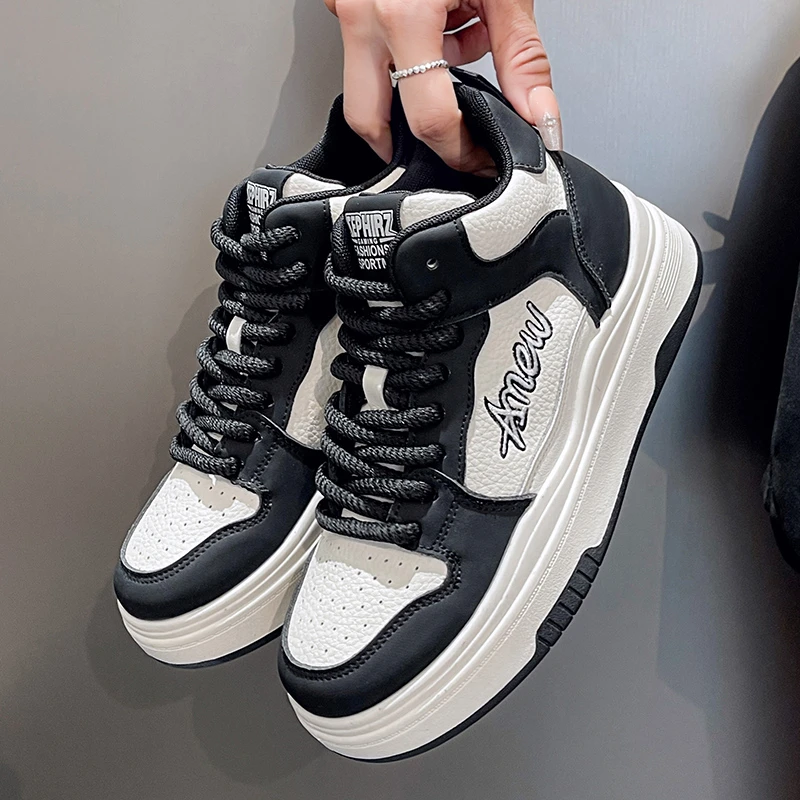 

All-Match Small White Shoes Shallow Mouth Wedge Basket 2023 Round Toe Casual Female Sneakers Autumn Designer Brand Luxury Women