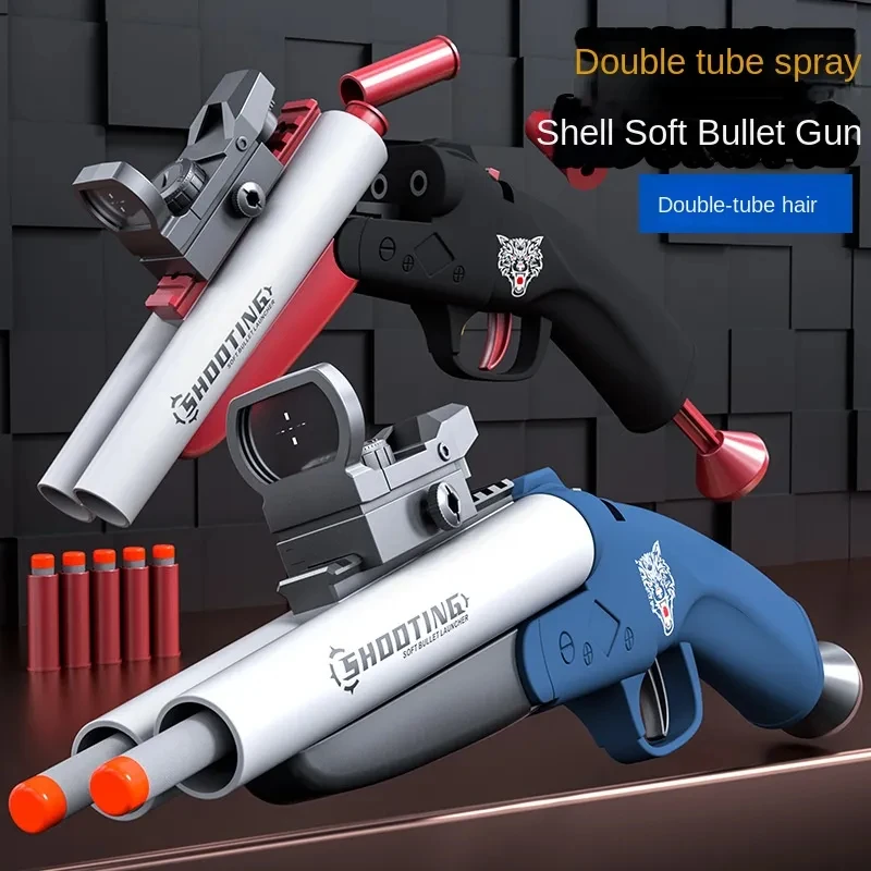 

Double-barreled Toy Gun Blaster For Boys Soft Bullet Gun Children Rifle Weapon Foam Darts Pistol Kids Adult Outdoor Fun Shooting