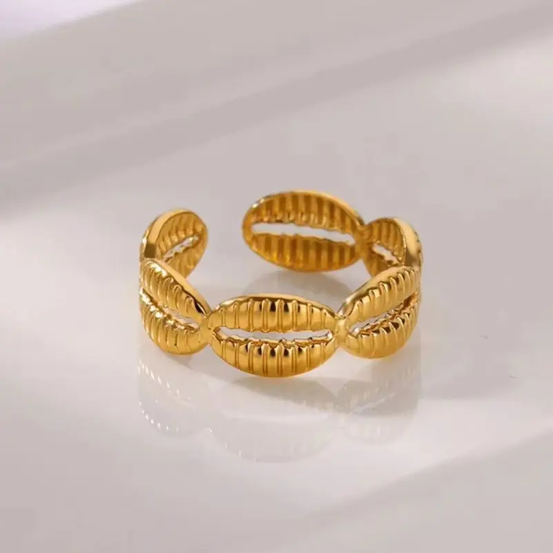Stainless Steel Lips Rings Gold Color Geometric