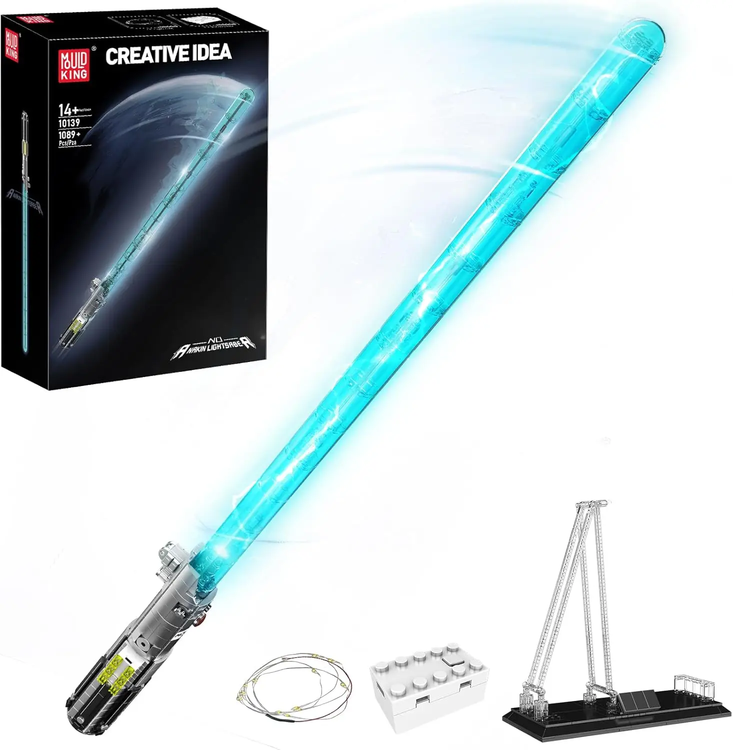 Mould King 10139 MOC Star Movie Lightsaber Building Blocks Model Closplay Model Toy with LED Light