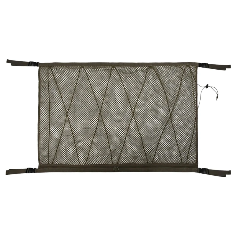 

Car Cargo Net Ceiling Storage Netting Pocket Double Layer High Elastic Simple Breathable Mesh Zipper Storage Bag